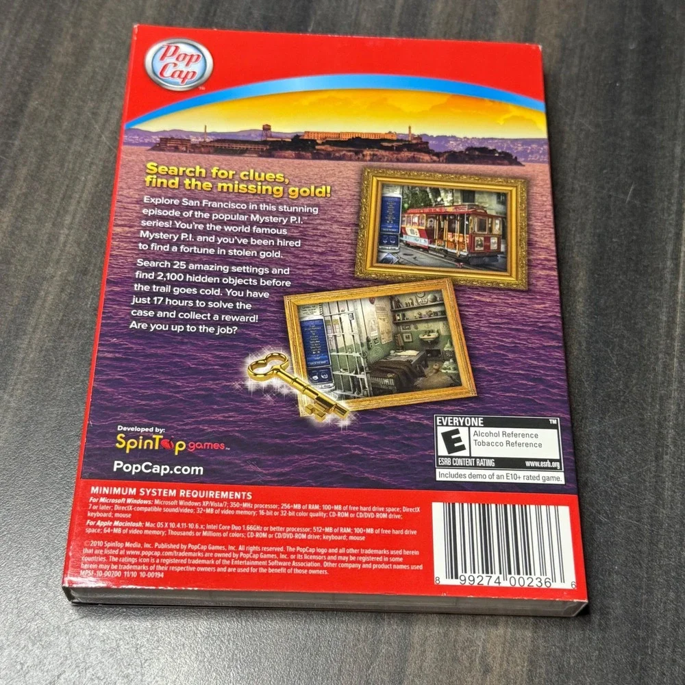Mystery PI Stolen in San Francisco PC Mac CD-ROM PopCap Games